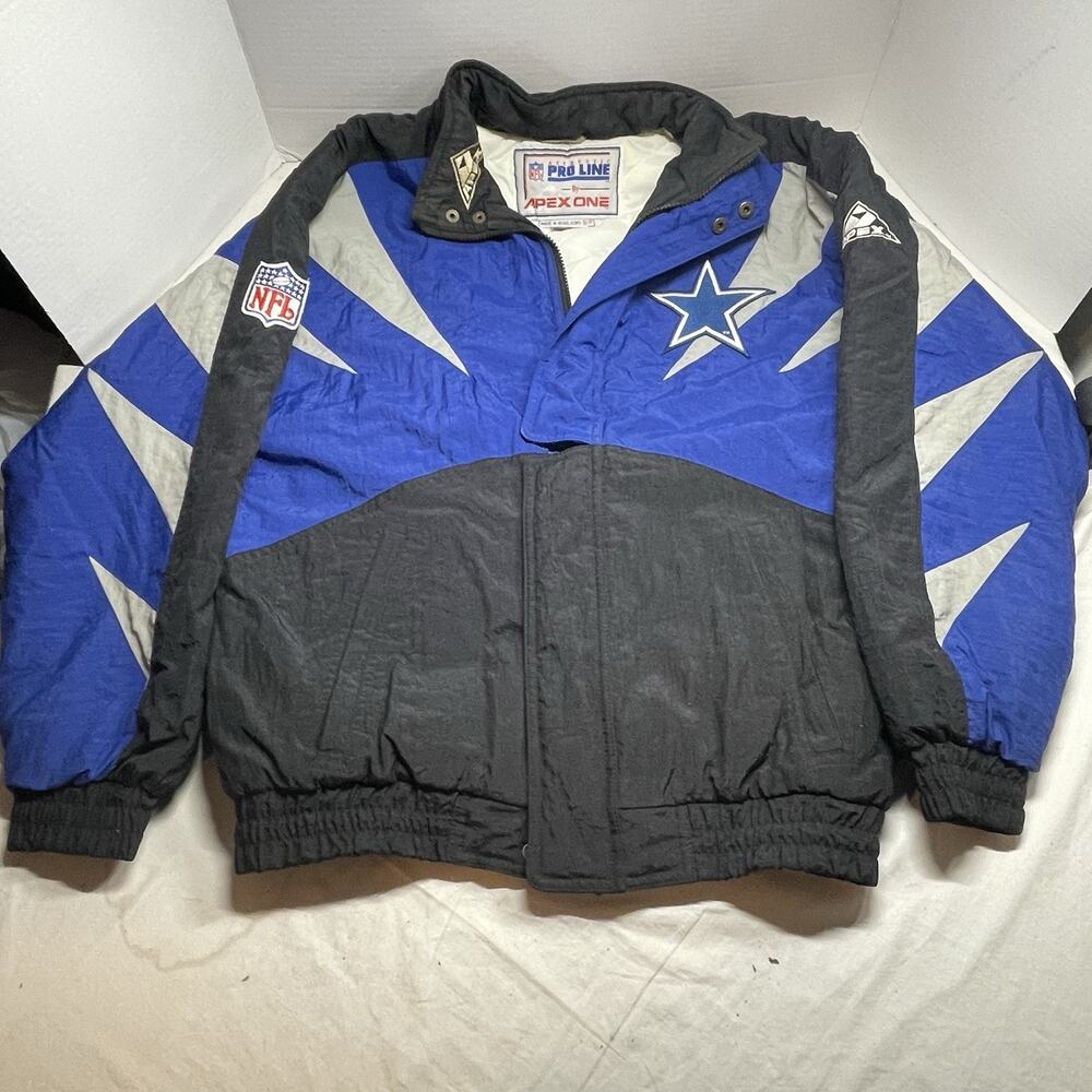 Dallas Cowboys Vintage Pro Line Apex One NFL Hooded Puffer Jacket Coat Size S